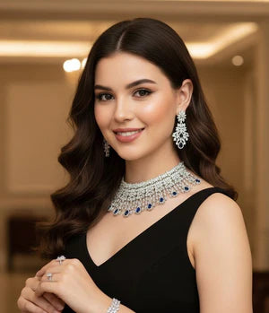 Sapphire Grace Diamond Choker Set
