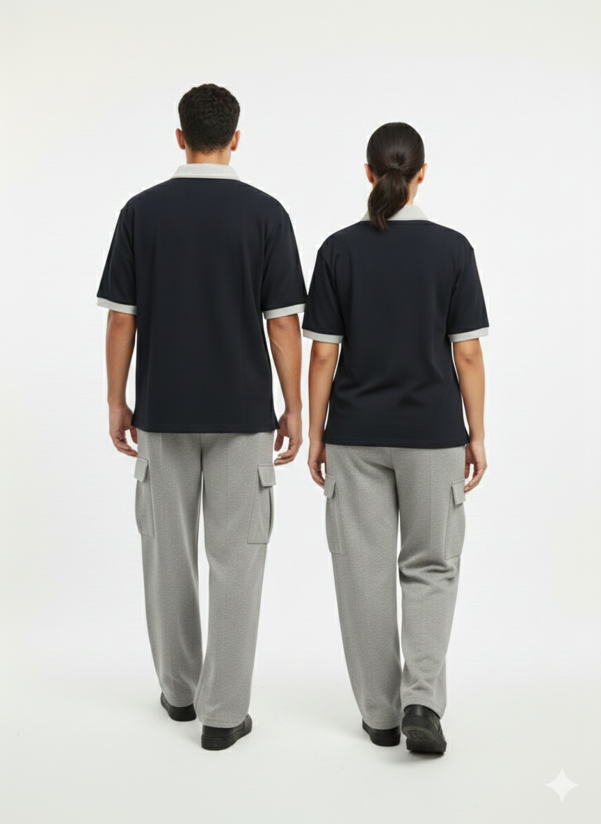 Men’s Stylish Track Suit – Premium Polo T-Shirt & Soft Cargo Trouser Set Large