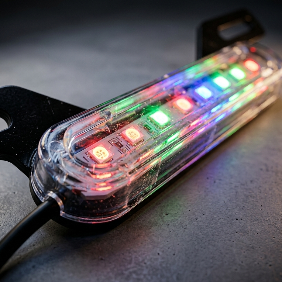 RGB Motorcycle License Plate Light Bar – Chasing LED 12V Slim RGB LED Plate Bar for Motorcycles
