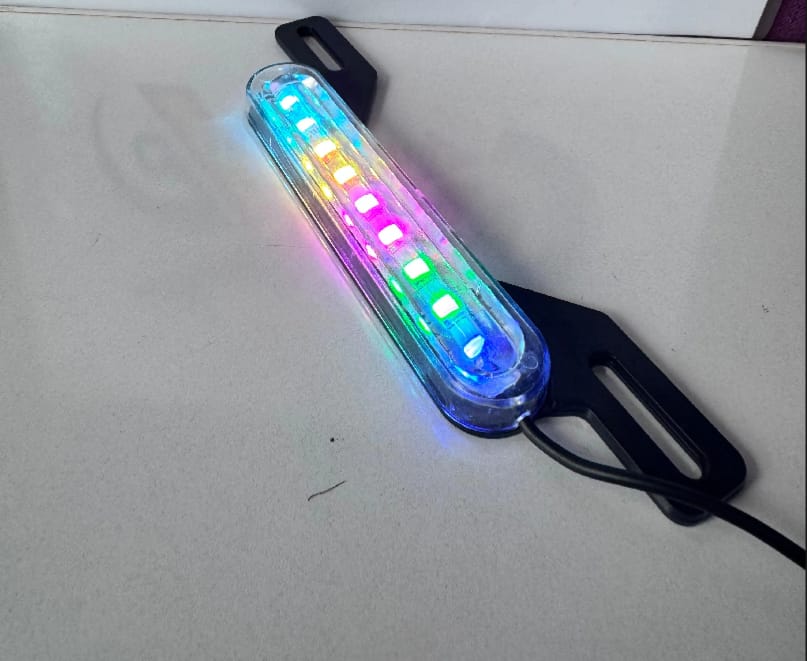 RGB Motorcycle License Plate Light Bar – Chasing LED 12V Slim RGB LED Plate Bar for Motorcycles