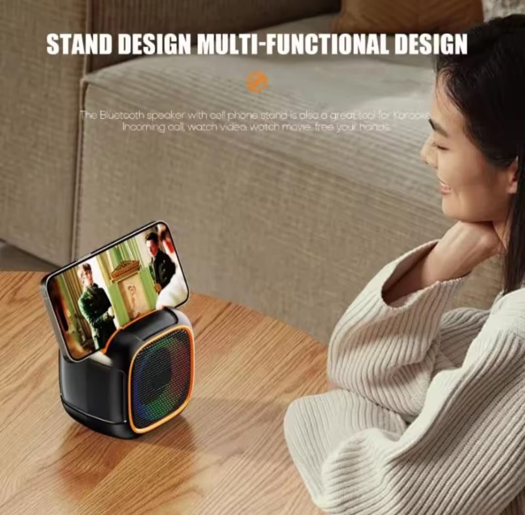 S11 Mini Portable Bluetooth Speaker with Phone Holder, RGB Lights, Super Bass & 10-Hour Playtime – Compact Travel Wireless Speaker (Random Color)