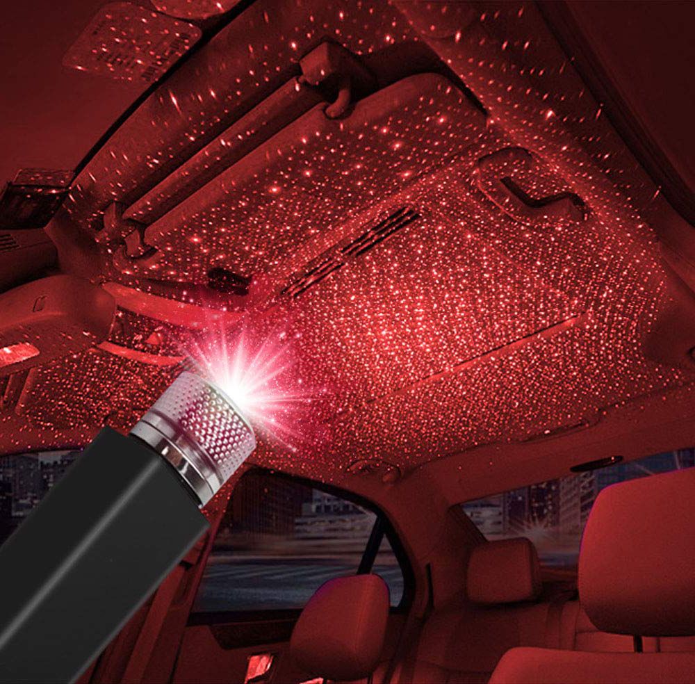 LED Car Roof Star Night Lights Mini LED Projector – USB Plug Interior Ambient Galaxy Atmosphere Lamp for Car Decoration