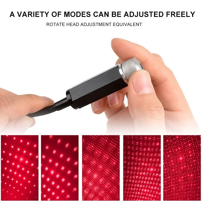 LED Car Roof Star Night Lights Mini LED Projector – USB Plug Interior Ambient Galaxy Atmosphere Lamp for Car Decoration