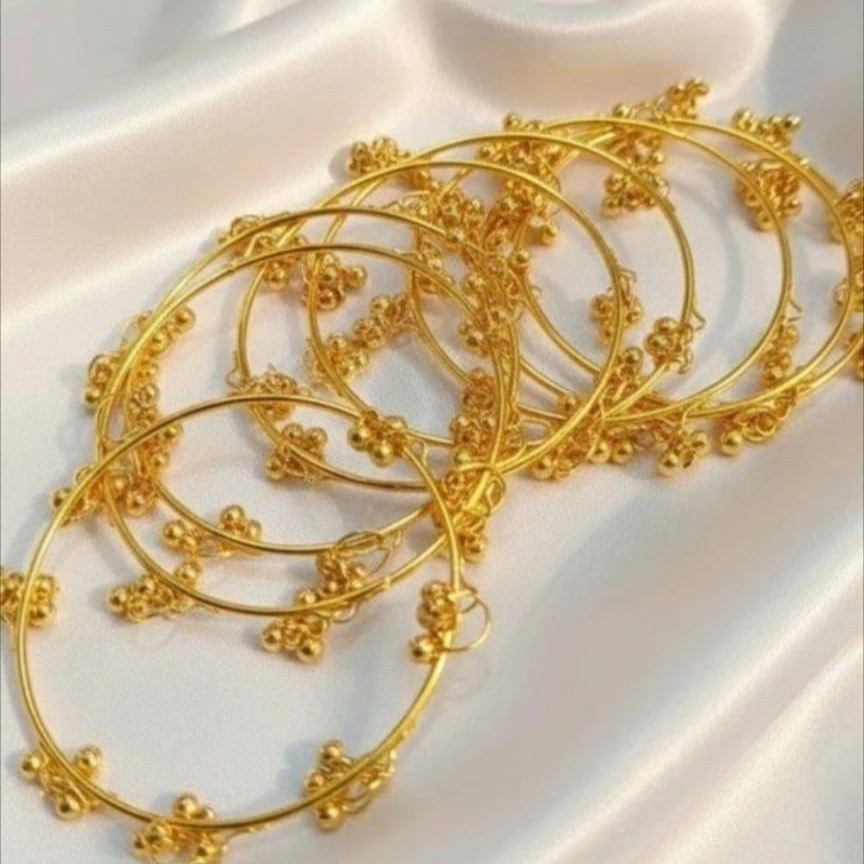 Kashmiri Chudi – Traditional Ethnic Bangles with Vibrant Colors and Intricate Designs | Size : 2.4 | Golden | Pack of 4
