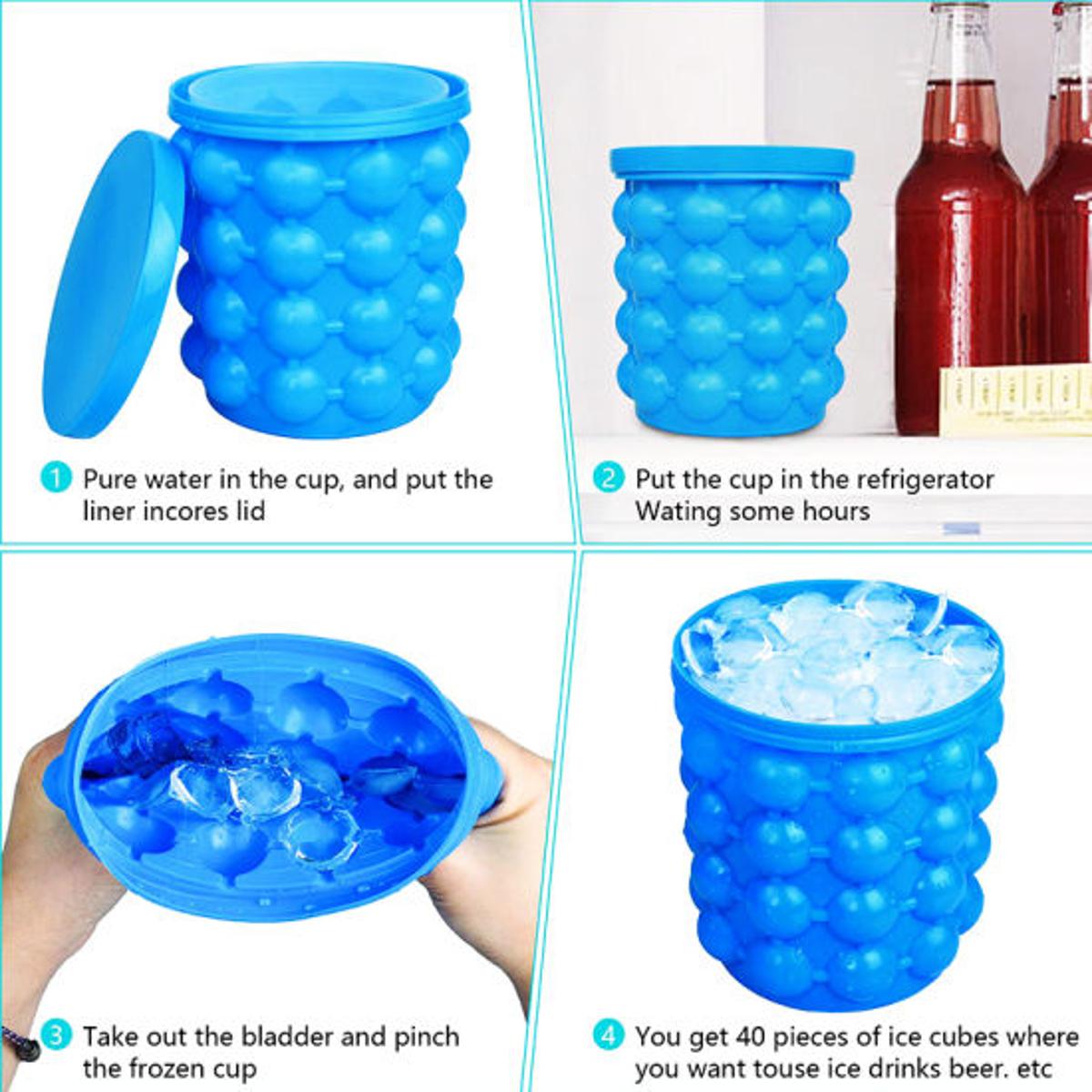 Silicon Ice Jenie | Soft Silicone Magic Ice Cube Maker | Ice Jenie For Travel & Outdoor | Ice Mold